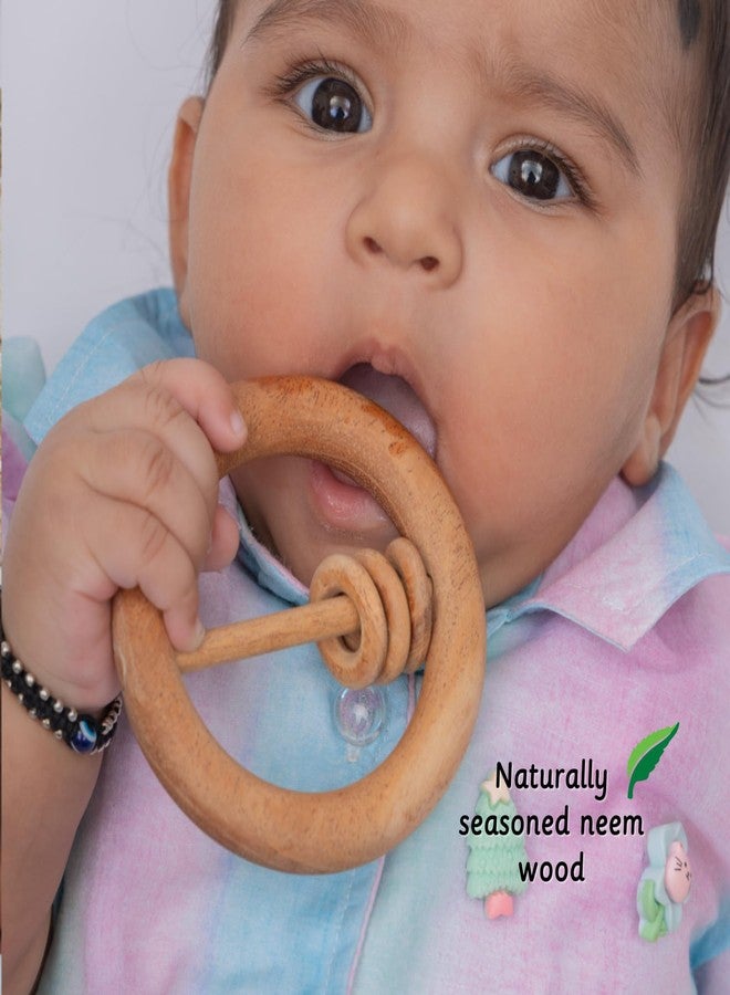 Ariro Neem Wood Rattle Teether Set of 3 for Babies | Wooden Rattles for Newborns | Safe Sound-Making Toys for 0-6 Months | Eco-Friendly Baby Gift - Image 5